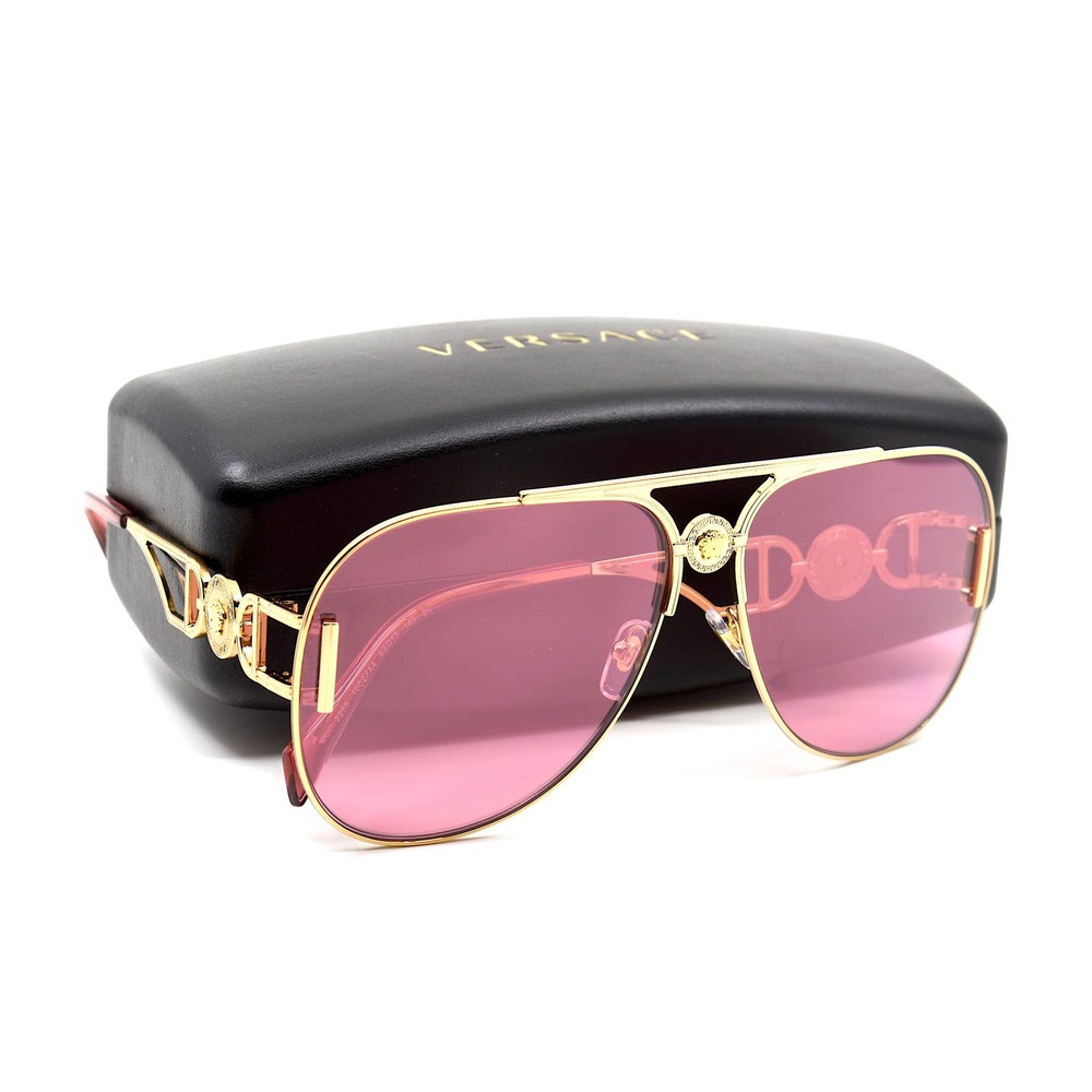 VERSACE VE2255 1002A4 GOLD PINK AUTHENTIC SUNGLASSES - Picture 10 of 13